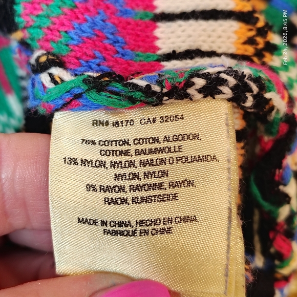 Anthropologie Maeve Ashbury Knit Open Front Cardigan Size Small COLORFUL RELAXED - Picture 3 of 10